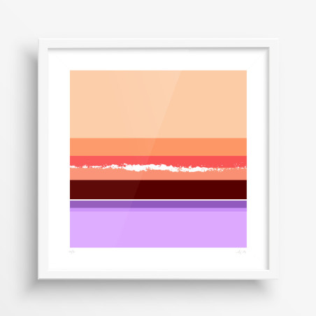 Sérigraphie artisanale 20x20cm - Horizon Atlantique 09