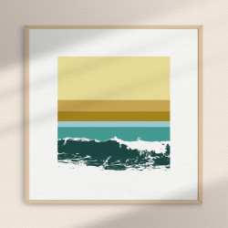 Handmade screen printing 30x30cm "Horizon Atlantic n°2"