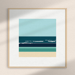 Sérigraphie artisanale 30x30cm "Horizon Atlantique n°1"