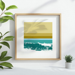 Handmade screen printing 30x30cm "Horizon Atlantic n°2"